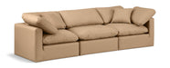 Indulge - Faux Leather 3 Seat Modular Sofa - Tan - Simple Home Plus