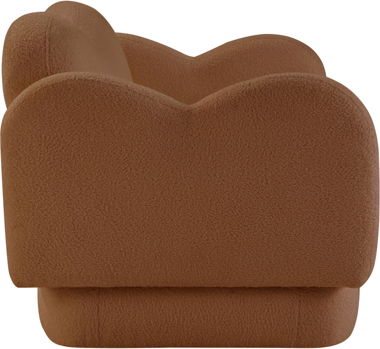 Bloom - Teddy Fabric Loveseat - Saddle - Simple Home Plus