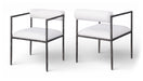 Axis - Linen Textured Cream Fabric Upholstered Dining Chair (Set of 2) - Simple Home Plus