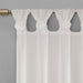 Rosette - 95" Floral Embellished Cuff Tab Top Solid Window Panel - White - Simple Home Plus