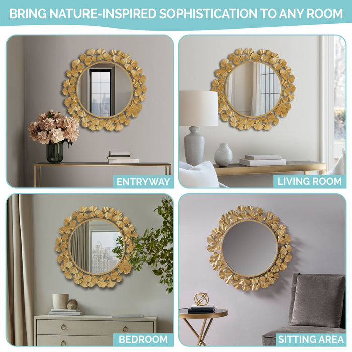 Eden - Foil Ginkgo Mirror - Gold - Simple Home Plus