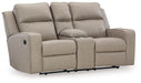 Lavenhorne - Pebble - Dbl Rec Loveseat W/Console - Simple Home Plus