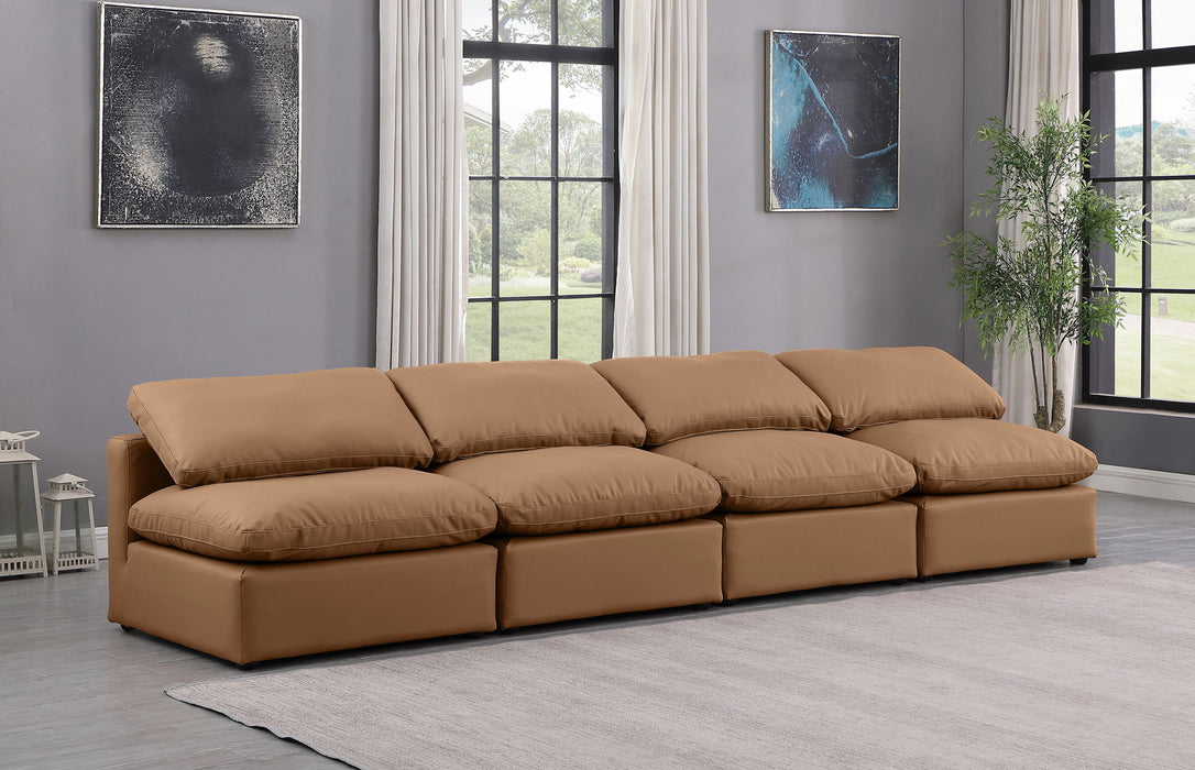 Indulge - Faux Leather 4 Seat Modular Armless Sofa - Simple Home Plus