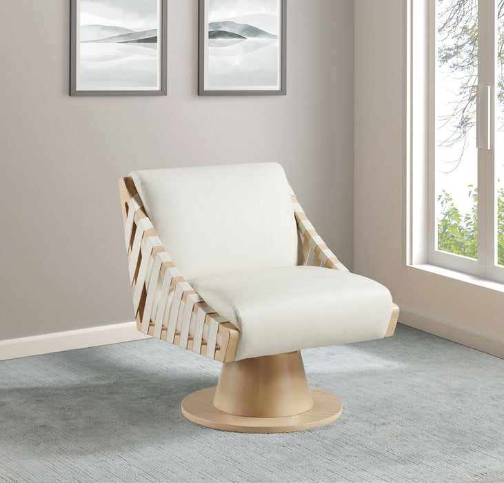 Millwin - Swivel Accent Chair With Natural Base - Simple Home Plus