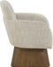 Marlowe - Linen Textured Fabric Upholstered Swivel Accent Chair - Stained Brown - Simple Home Plus