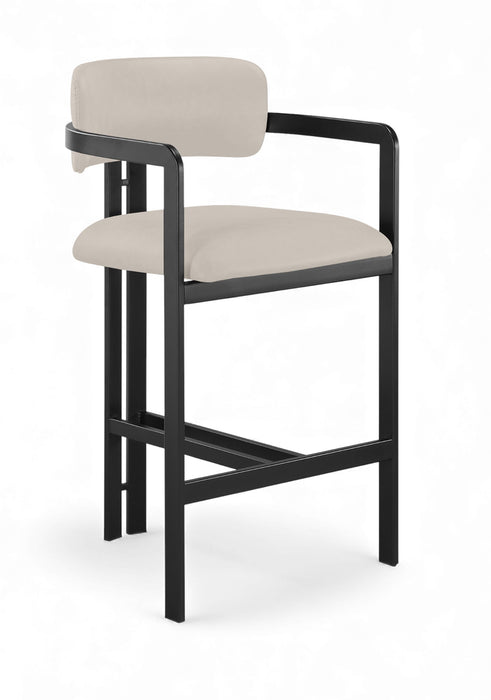 Aurum - Vegan Leather Upholstered Counter Stool - Taupe - Simple Home Plus