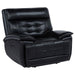 Hewitt - Leather Upholstered Dual Power Recliner Chair - Black - Simple Home Plus