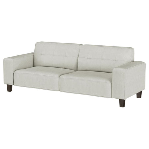 Deerhurst - Upholstered Track Arm Tufted Sofa - Greige - Simple Home Plus