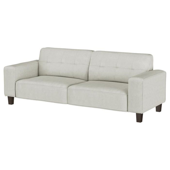 Deerhurst - Upholstered Track Arm Tufted Sofa - Greige - Simple Home Plus
