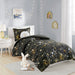 Celia - Starry Sky Metallic Comforter Set With Throw Pillow - Charcoal/Gold - Simple Home Plus