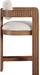 Sacha - Linen Stool With Brown Base - Simple Home Plus