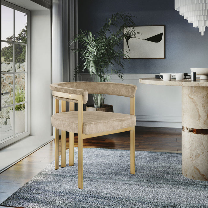 Marcello - Dining Chair With Brushed Gold Iron Frame (Set of 2) - Beige - Simple Home Plus