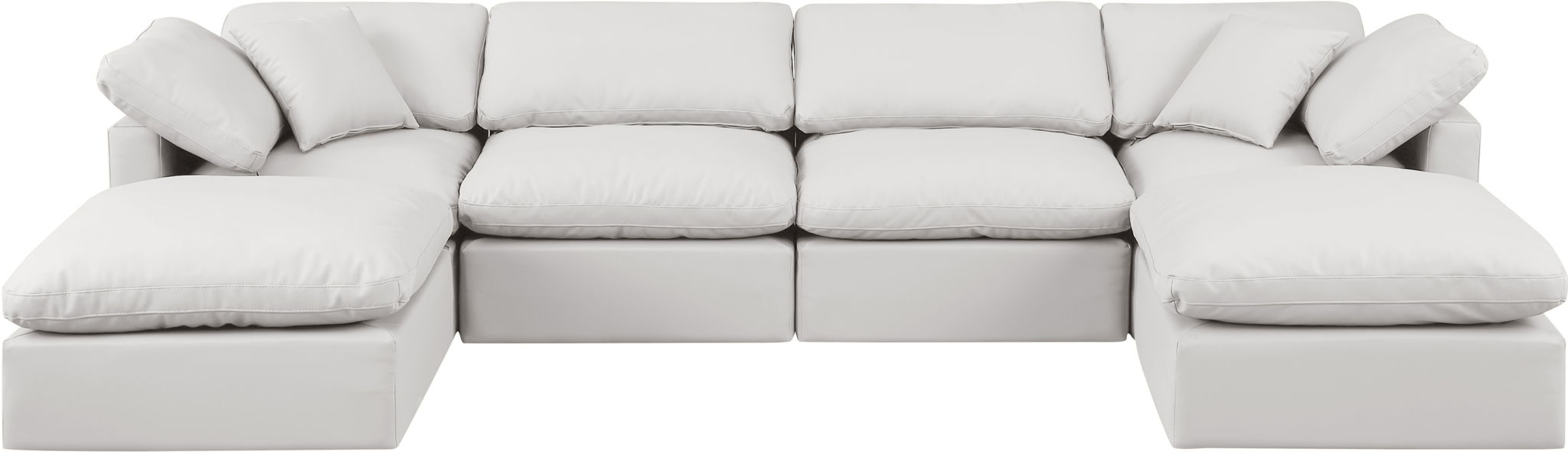Indulge - Faux Leather 6 Piece Modular Double Chaise Sectional - Simple Home Plus