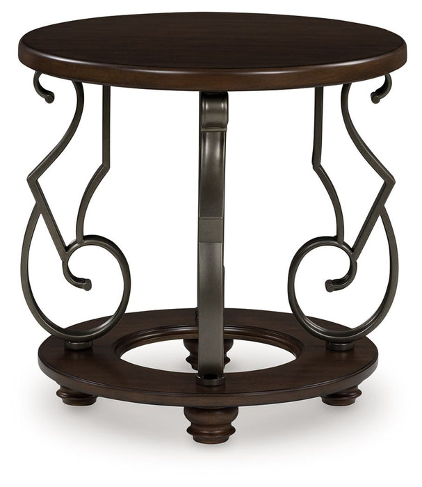 Frallyn - Dark Brown - Round End Table - Simple Home Plus