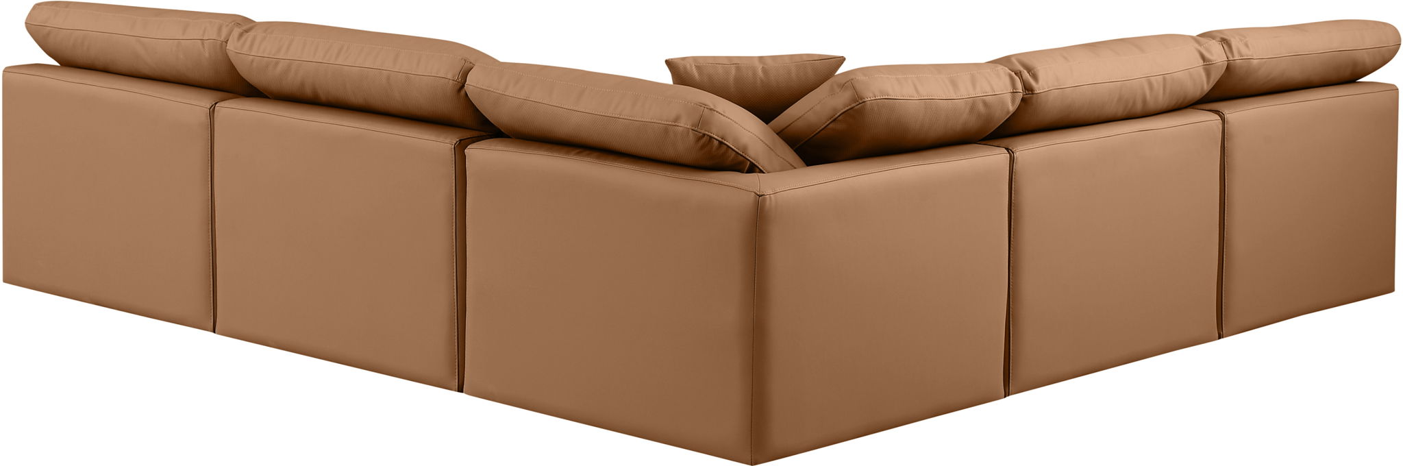 Indulge - Faux Leather 5 Piece Modular Corner Armless Sectional - Simple Home Plus