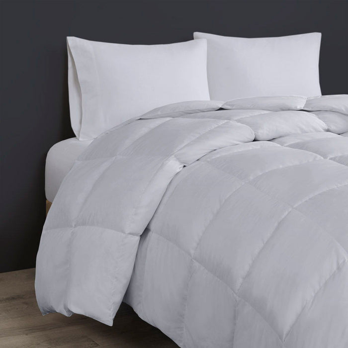 Heavy Warmth - Goose Feather and Down Oversize King Comforter - Light Gray - Simple Home Plus