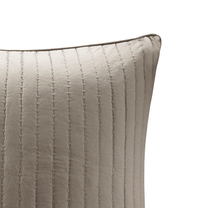 Camila - Quilted Euro Sham - Taupe