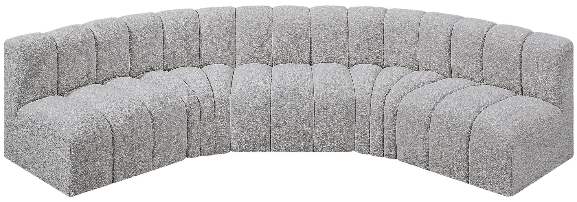 Arc - Boucle Fabric 5 Piece U-Shaped Modular Sofa - Simple Home Plus