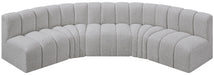 Arc - Boucle Fabric 5 Piece U-Shaped Modular Sofa - Simple Home Plus