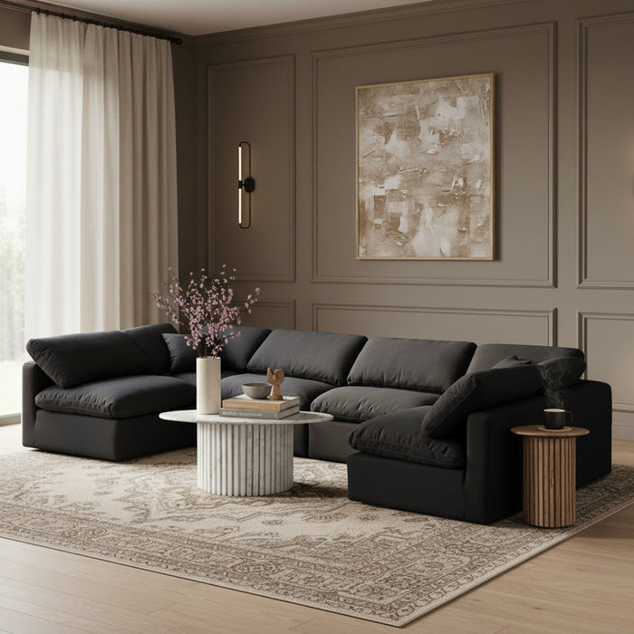 Indulge - Linen 6 Piece Modular U-Shaped Sectional - Simple Home Plus