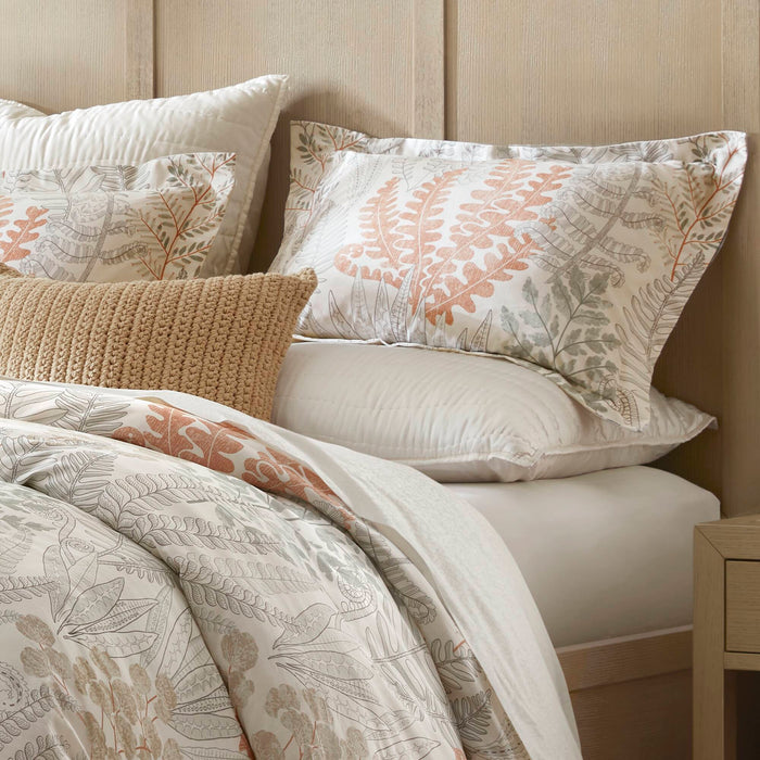 Fashion - Full/Queen 100% Sateen Duvet Cover Set - Terracotta/Linen - Simple Home Plus