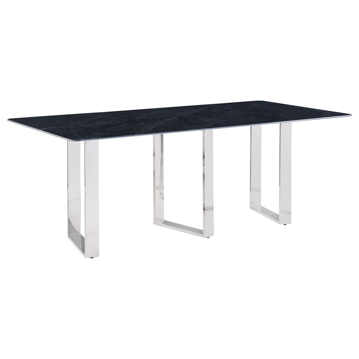 Desden - Rectangular Sintered Stone Dining Table - Gray - Simple Home Plus