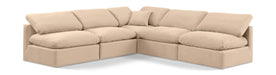 Indulge - Velvet 5 Piece Modular Corner Armless Sectional - Simple Home Plus