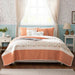 Dawn - King 6 Piece Reversible Coverlet Set - Coral - Simple Home Plus
