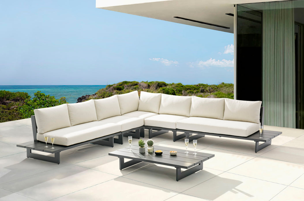 Maldives - 5 Piece Water Resistant Outdoor Patio Modular Sectional With Gray Base - Simple Home Plus