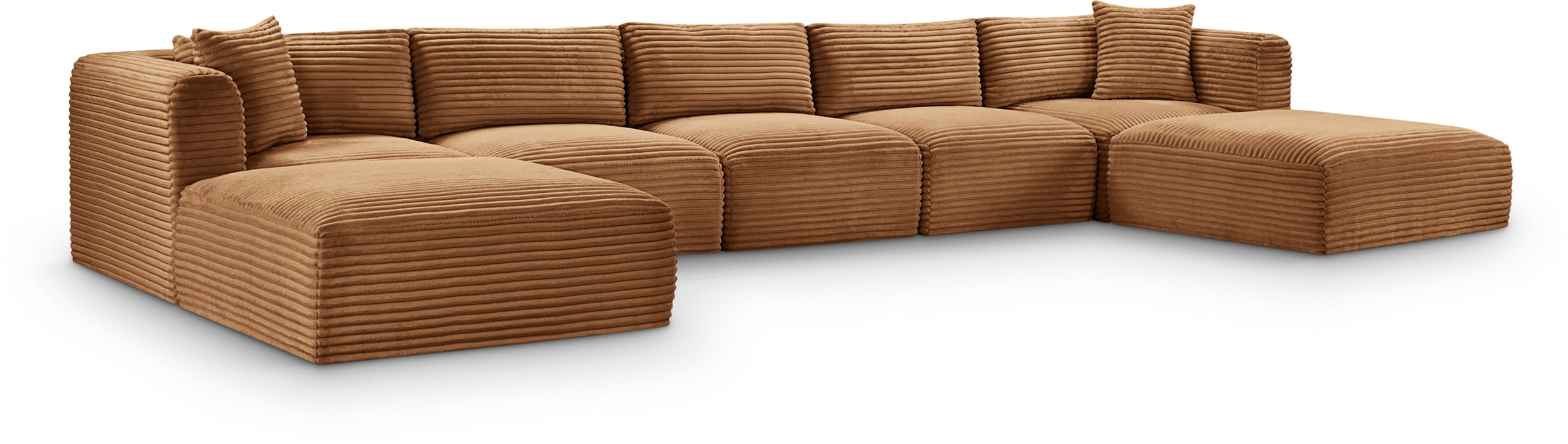 Shaggy - Fabric 7 Piece Modular Sectional With 2 Ottomans - Simple Home Plus
