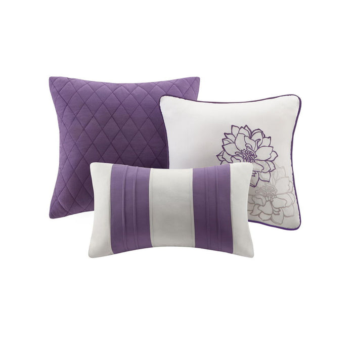 Lola - 6 Piece Printed Duvet Cover Set - Purple