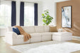 Fannin - 4-Piece Sectional With Ottoman - Ivory - Simple Home Plus