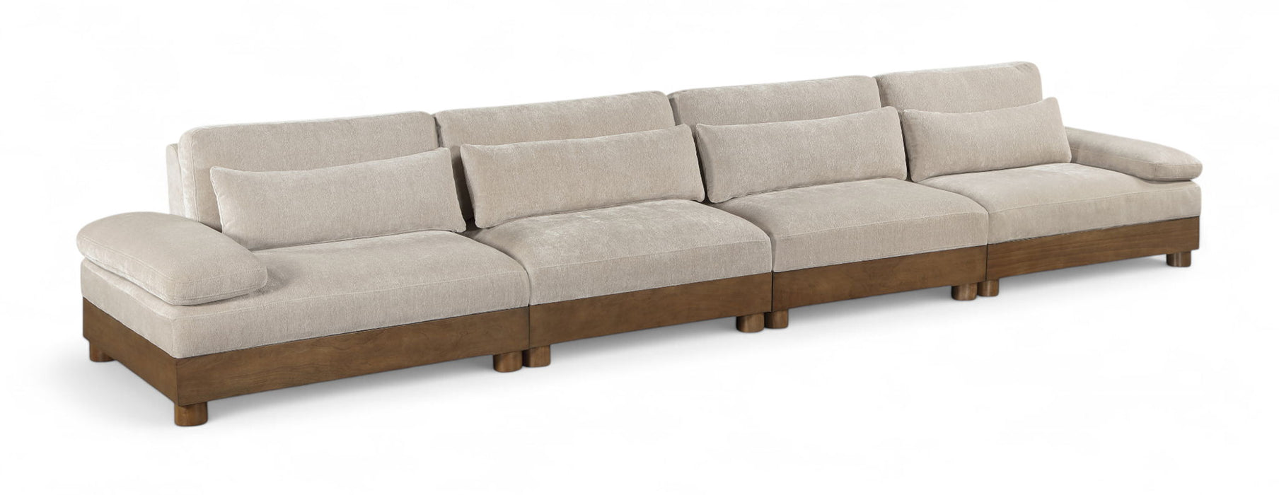 Turin - Chenille Fabric Upholstered Modular Sectional - Taupe - Simple Home Plus