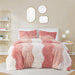 Cassie - Full Ombre Shaggy Faux Fur Comforter Set - Blush Multi - Simple Home Plus