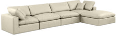 Comfy - 5 Piece Faux Leather Modular Sectional With Chaise - Simple Home Plus