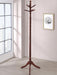 Riona - 6 Hook Freestanding Wood Coat Rack Hat Hanger - Merlot - Simple Home Plus