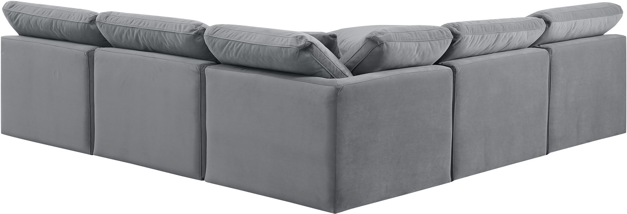 Indulge - Velvet 5 Piece Modular Corner Armless Sectional - Simple Home Plus