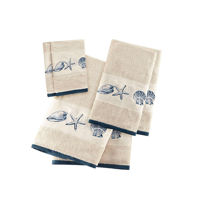 Bayside - 6 Piece Jacquard Towel Set - Blue - Simple Home Plus