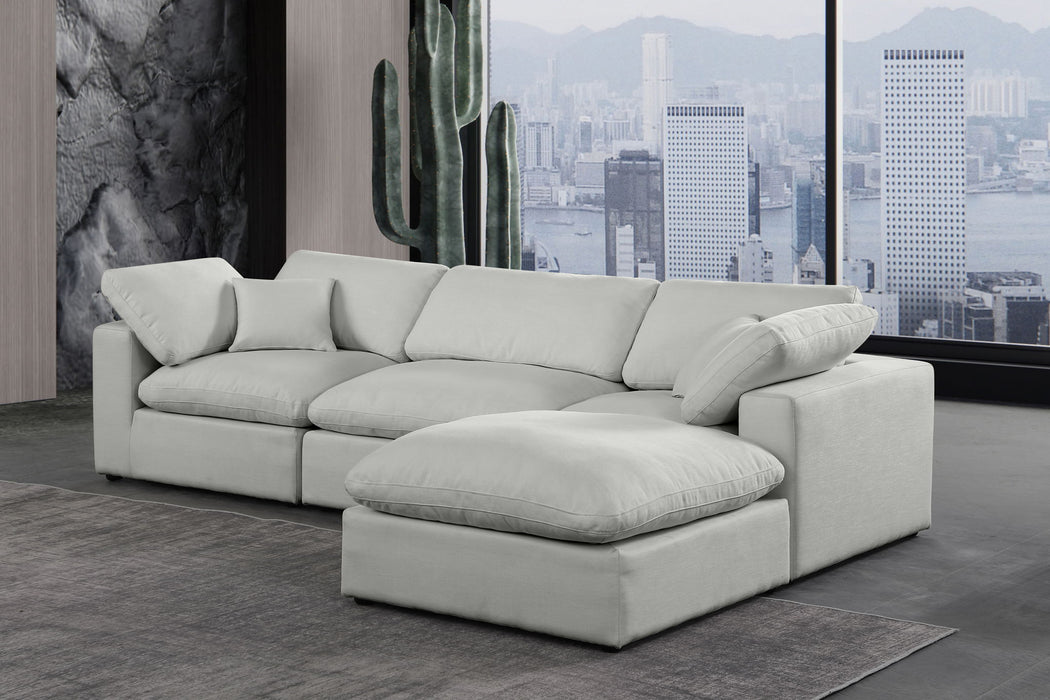 Comfy - 4 Piece Linen Fabric Modular Sectional With Chaise - Simple Home Plus