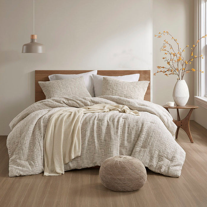 Harper - 3 Piece King/California King Oversized Matelasse Comforter Set - Natural - Simple Home Plus
