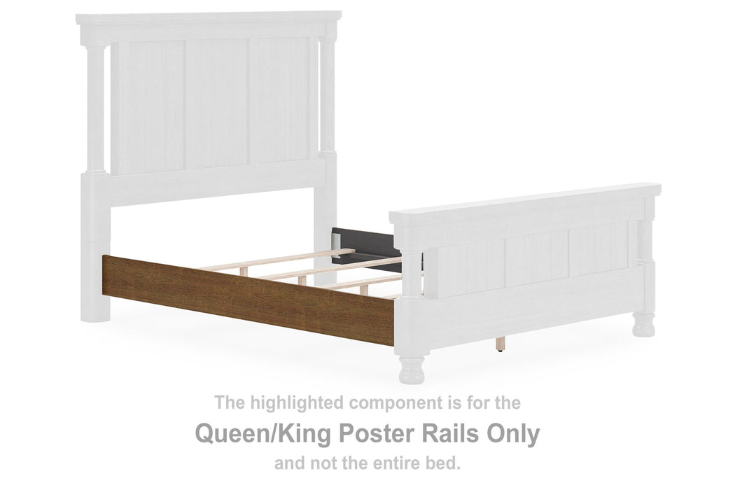 Rowlenstown - Queen/King Poster Rails - Brown - Simple Home Plus