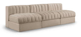 Rummi - Velvet Performance Fabric Upholstered 3 Piece Modular Armless Sofa - Simple Home Plus