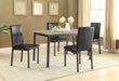 Garza - 5 Piece Rectangular Dining Table Set - Black - Simple Home Plus