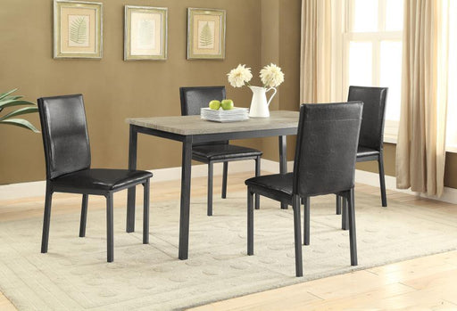Garza - 5 Piece Dining Room Set - Weathered Gray And Black - Simple Home Plus