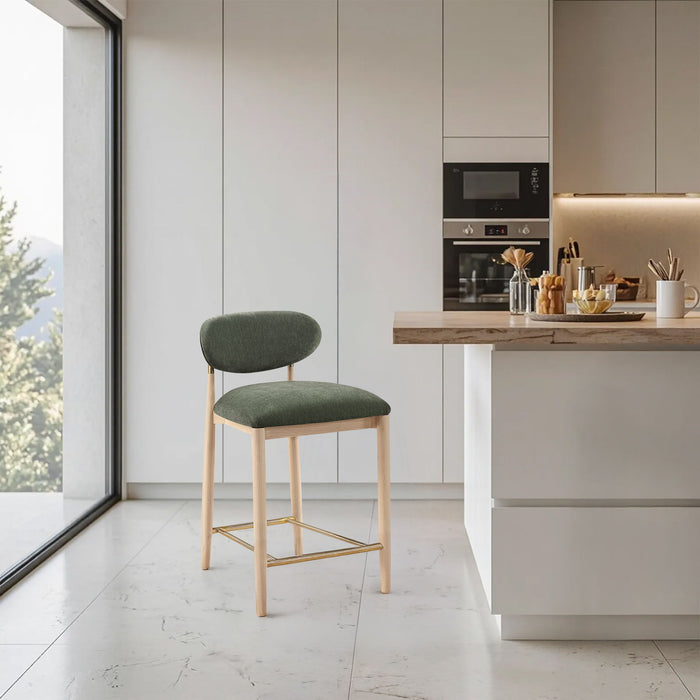 Riccio - Fabric Stool - Natural Frame - Simple Home Plus