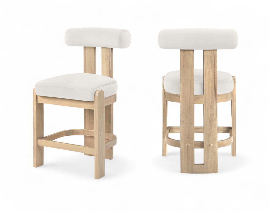 Arienzo - Velvet Performance Fabric Upholstered Counter Stool (Set of 2) - Simple Home Plus