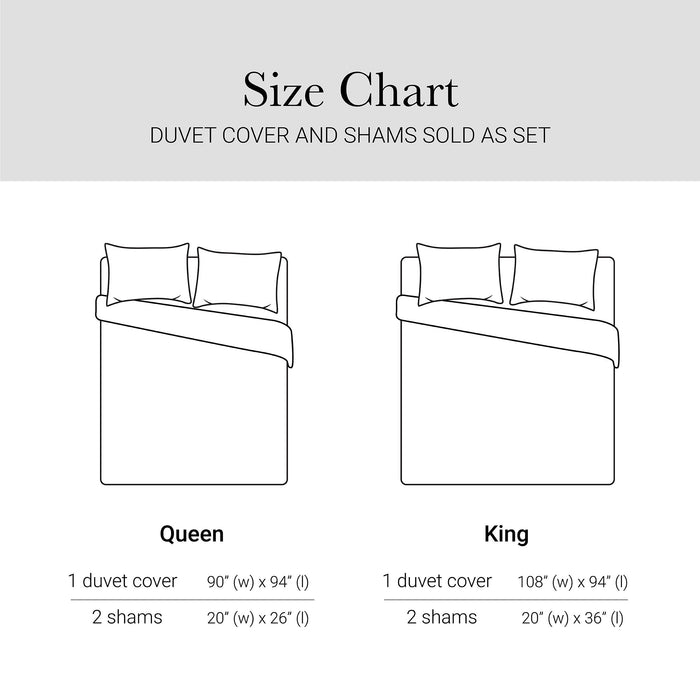 Linen Blend - King/California King Duvet Cover Set - White/Gray - Simple Home Plus