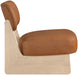 Vetra - Vegan Leather Upholstered Accent Chair With Natural Base - Simple Home Plus