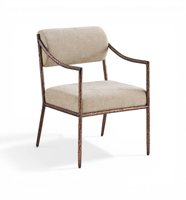 Bastille - Upholstered Dining Arm Chair (Set of 2) - Bronze Frame - Simple Home Plus