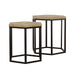 Adger - 2 Piece Hexagonal Nesting Tables - Natural And Black - Simple Home Plus